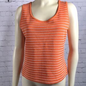 St John Orange Knit Womens Size M Shell Tank EUC